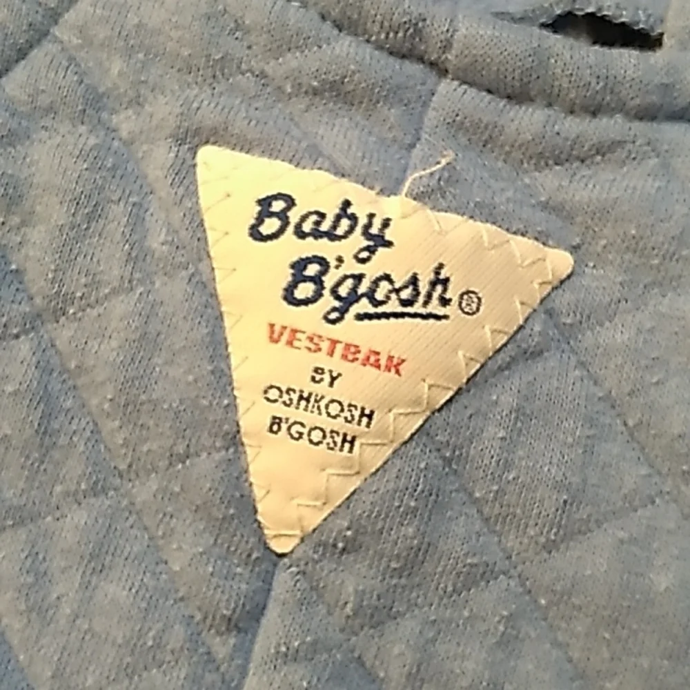 Vintage Oshkosh Baby Bgosh blue 18m penguin 🐧 bibs made in USA 🇺🇸